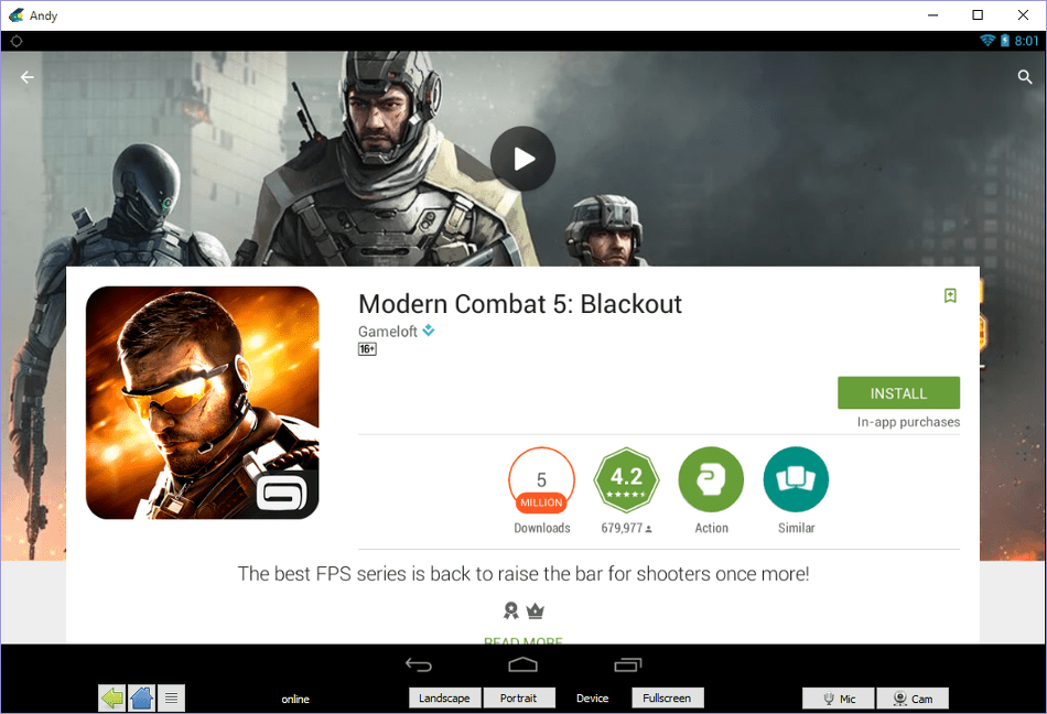 andy app player for pc free download