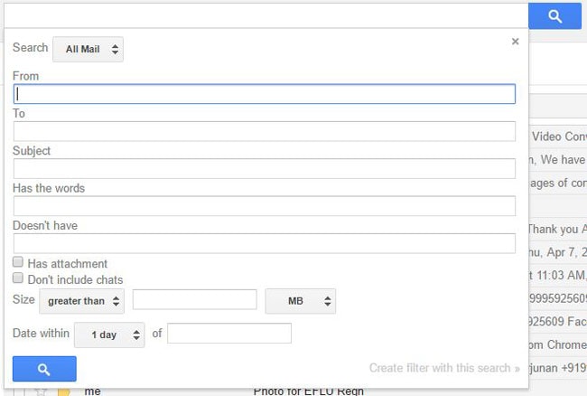 Gmail Advanced Search