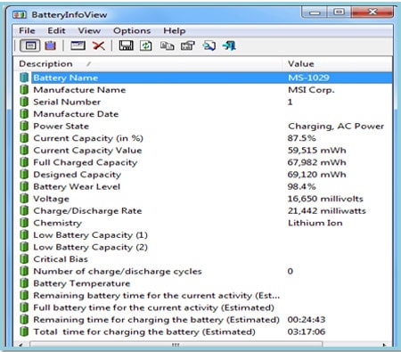 Battery Info View