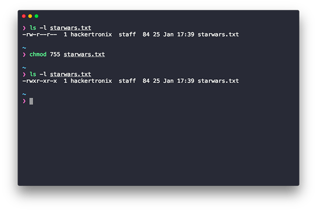 Comando chmod octal de Linux