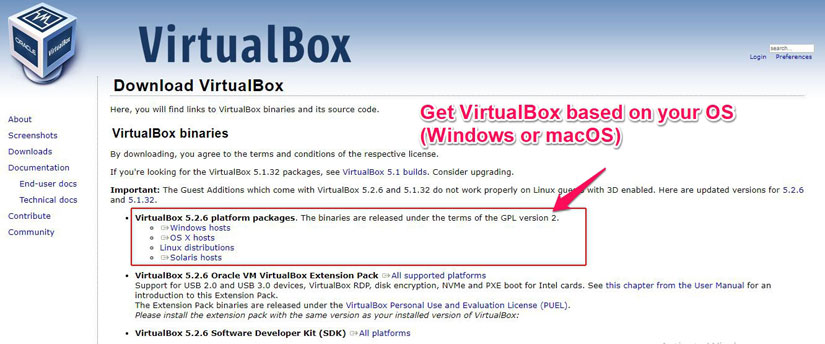 installing linux on virtualbox