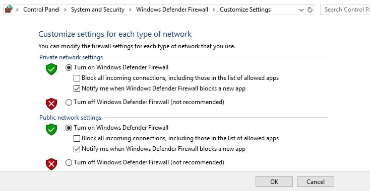 Activer ou désactiver le pare-feu Windows